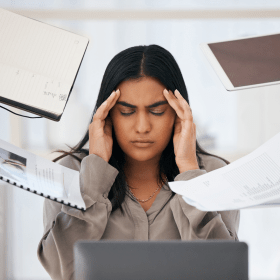 First-year college student navigating burnout 