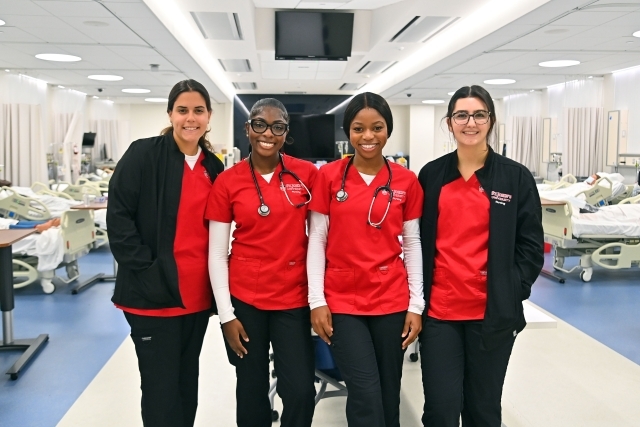 Our nursing students in the lab
