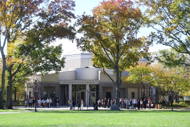 Tours infront of St. Thomas More Church at St. John’s University Open House 2024 
