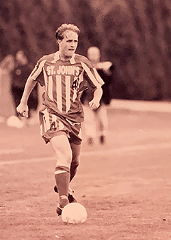 Kevin Daly playing soccer